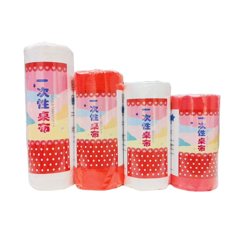 加厚一次性防水防油红色桌布
