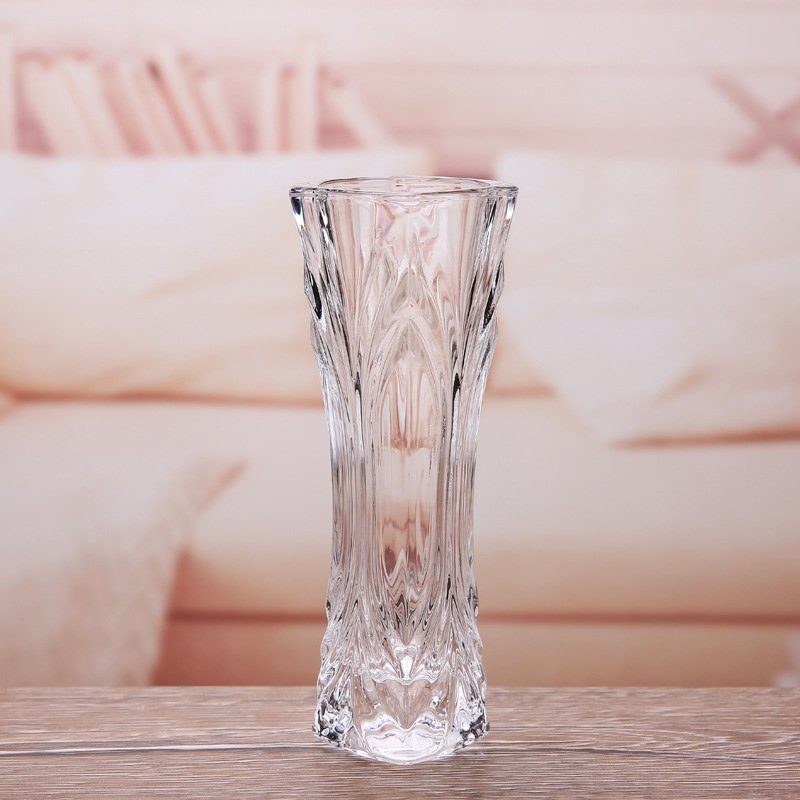 欧式小号水晶玻璃花瓶花餐桌迷你一支花酒店客房西餐厅树叶小