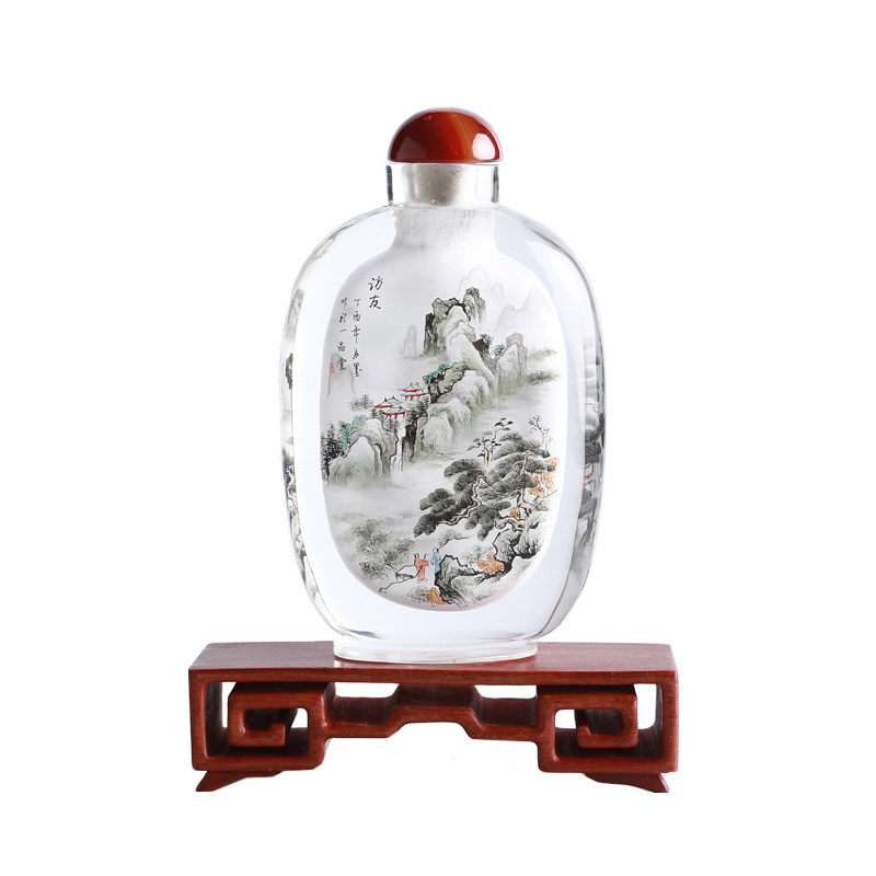 纯手工鼻烟壶一品堂买壶送底座