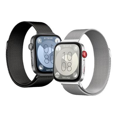 适用华为watch fit4手表带4pro专用一体FIT3米兰尼斯磁吸fit2运动fitnew智能手环金属链男生女生夏季透气腕带