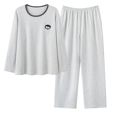 都市丽人睡衣女纯棉2026新款春秋长袖圆领可爱宽松女士家居服套装