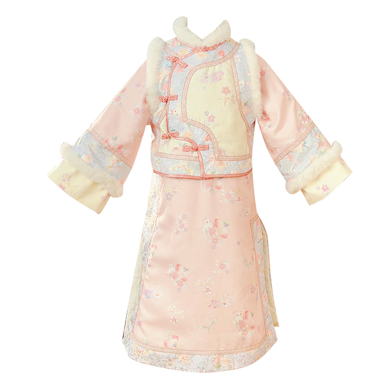 格格服女童古装清朝秋冬加厚儿童冬季汉服中国风唐装满族拜年服装