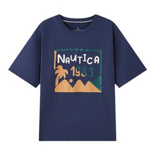 【索罗娜原纱凉感】NAUTICA童装男童女童短袖T恤夏季儿童童趣印花