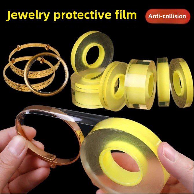 古法手镯保护套隐形防磕包黄金镯子珠宝银首饰防水静电吸附塑料膜