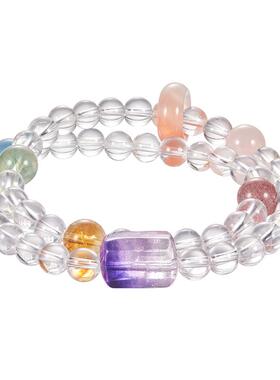 zeroline随型紫水晶手串女白水晶