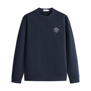 Navigare意大利小帆船保暖卫衣男加薄绒秋冬新品通勤圆领长袖T恤