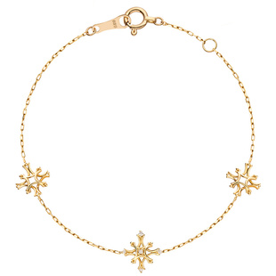 【低至7折】CIRCLE珠宝雪花系列18K黄金钻石手链镶钻手链素金