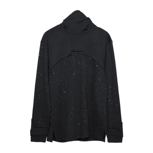 2025秋冬装原创暗黑潮牌亮片星星点缀休闲长袖上衣高领毛衣男修身