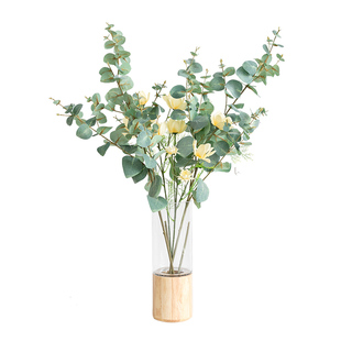 阿楹 法式森系高花瓶长枝仿真插花室内摆件餐桌床头柜花束假绿植