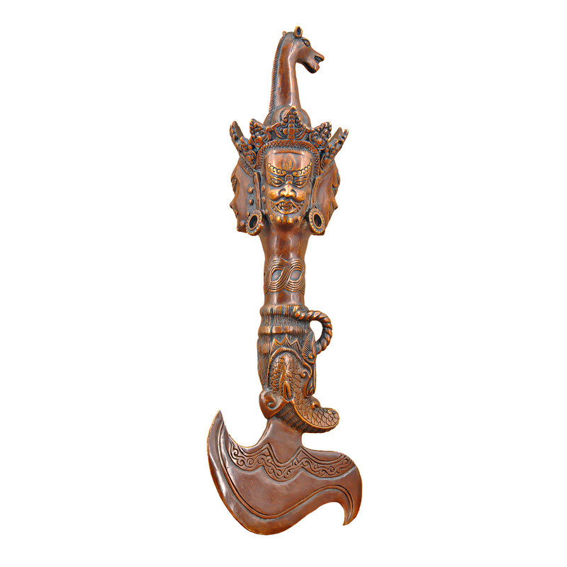 纯铜藏式金刚杵摆件27cm
