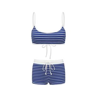 Yukari swim旗舰店分体泳衣女海军蓝温泉度假休闲性感新款比基尼