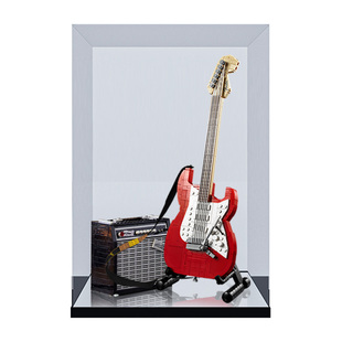 适用乐高21329芬达吉他亚克力展示盒 高透明手办模型防尘罩收纳盒