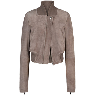 【季末特惠】TOD'S官方正品女士帕什米绒面皮革飞行员夹克