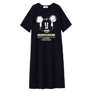 胖mm大码女装纯棉长款T恤裙睡衣裙宽松懒人裙肥胖240斤大号连衣裙