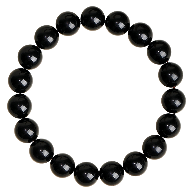 黑碧玺手链4-10mm老矿黑碧玺暗碧玺黑色珠子散珠佛珠单圈手串男女