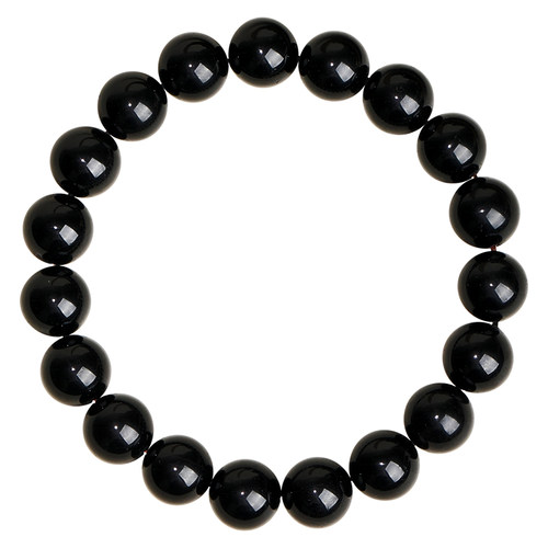 黑碧玺手链4-10mm老矿黑碧玺暗碧玺黑色珠子散珠佛珠单圈手串男女