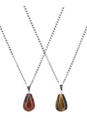 水滴石气质手工磨砂简约高级项链