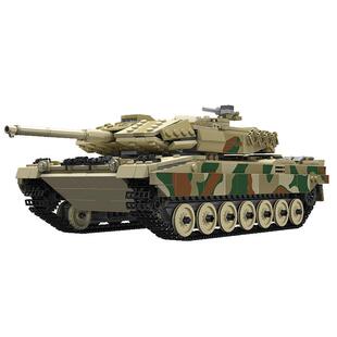 宇星模王旗舰店德国虎式大炮坦克拼装积木高难度遥控军事模型玩具