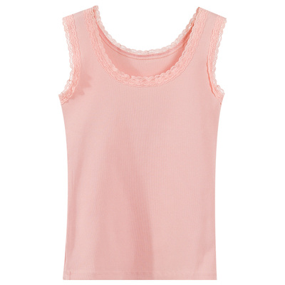 纯棉吊带背心蕾丝内搭大码遮副乳