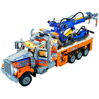 乐高可匀重型拖车灯组积木玩具