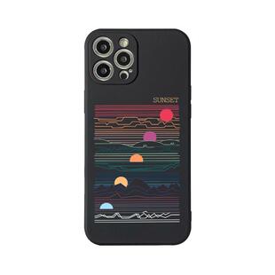 benefit艺术插画夕阳西下17适用于iphone16promax苹果15PRO手机壳13新款14套12创意11全包xsmax硅胶xr防摔8p