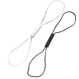 圆柱吊绳双插吊牌绳一次性米色白色挂牌绳优质品质掉线服装标签绳