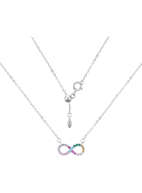 【Cardijin正品】七彩字符项链女925银小众轻奢首饰吊坠生日礼物