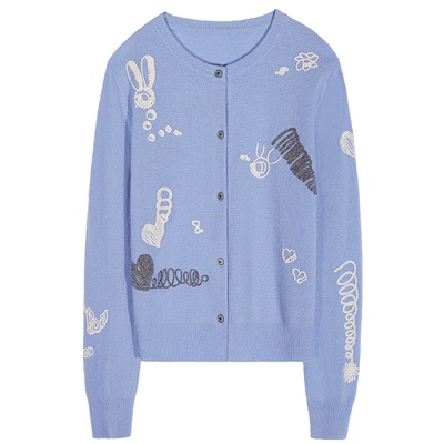 今屿花花长袖毛衣女羊毛