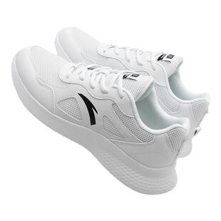 安踏男鞋白色软底跑步鞋夏季2026新款皮面透气青少年百搭运动鞋子