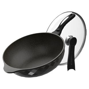 韩国麦饭石不粘锅炒锅家用原装进口电磁炉燃气灶专用不沾锅炒菜锅