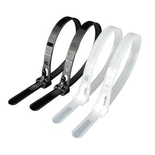 添翼尼龙活扣可松拆卸重复使用扎带 黑白色大号强力卡扣8*200/300