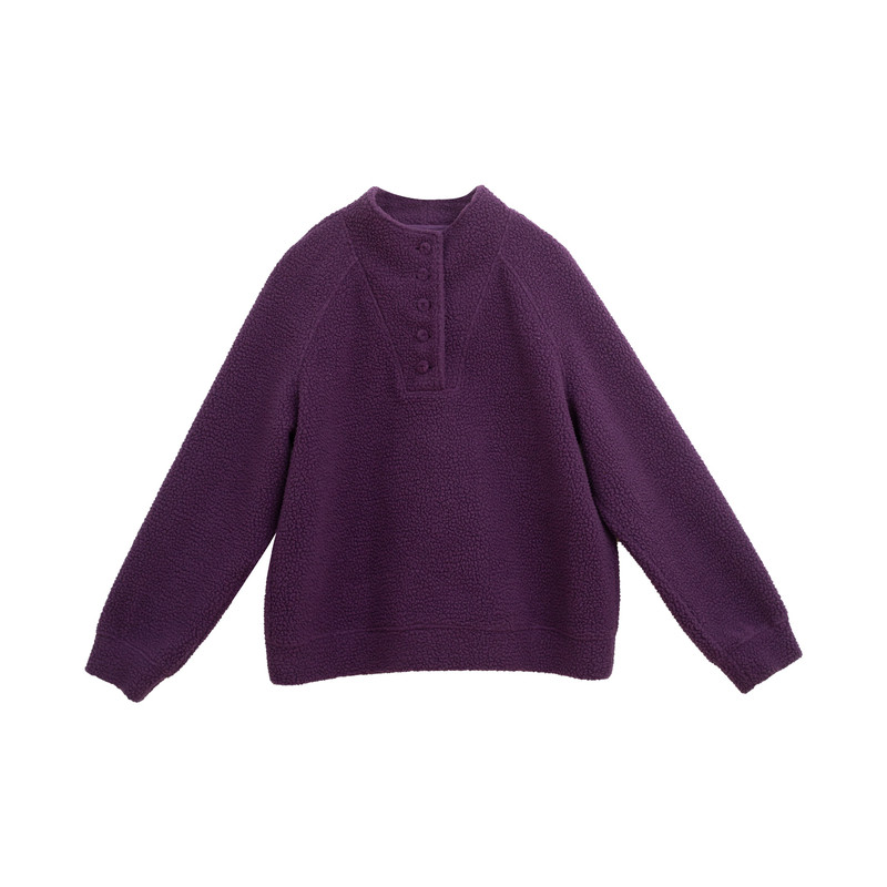 忘城H1404座/冬日浆果/冬款棉混纺摇粒绒加厚保暖上衣卫衣半开领