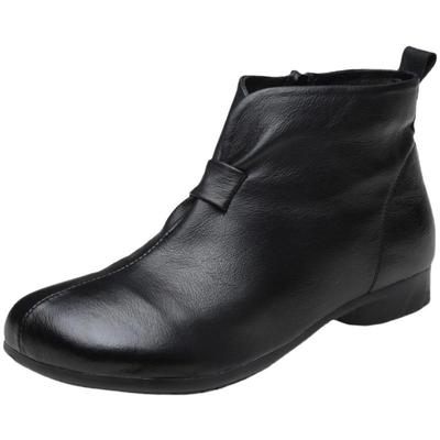 保暖加绒宽松鞋头平底棉鞋