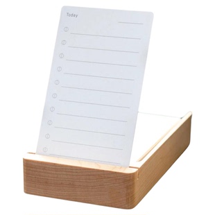 todolist便签便利贴纸每日计划本任务清单卡片桌面便签实木质底座立体立式便签办公室好物黑胡桃木便签盒套装