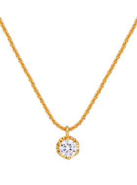 波光粼粼爆闪莫桑钻吊坠项链