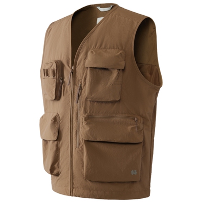 KOLON SPORT可隆马夹男士多口袋无袖上衣春夏秋网眼拼接外套