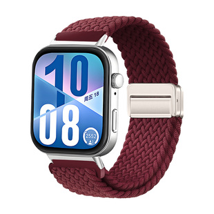 适用于华为watchfit3表带Fit4/4pro磁吸回环编织腕带智能女生FIT2/1替换带高级新款时尚智能运动二三四代配件