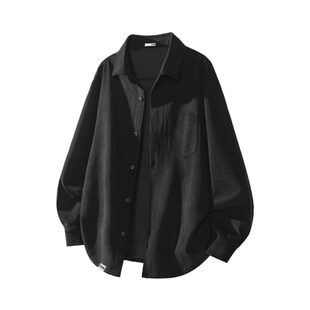 it izzue 复古翻领衬衫男士2026春秋季潮流新款宽松休闲百搭外套Y