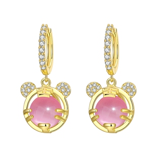 CAROMAY设计师七星珠萌虎耳环套装女本命年耳坠小众高级耳钉耳饰