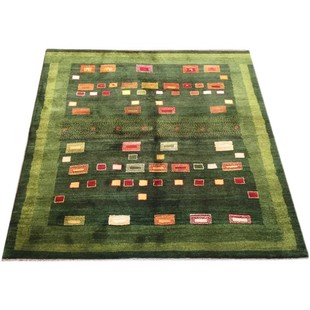 佛托丝地毯进口纯手工编织纯羊毛正方形加厚现代简约纯色几何图形