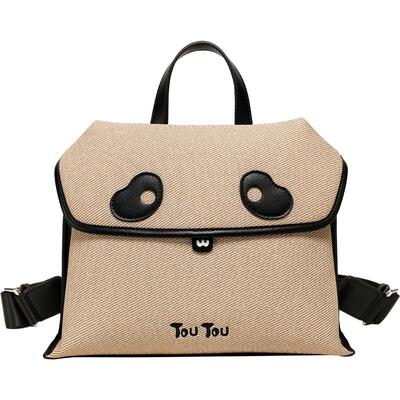 toutou仿帆布双肩包熊猫背包
