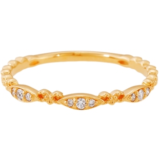 新年礼物agete/阿卡朵【午后花园】天然钻石9K金戒指