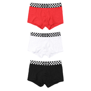 moschino/莫斯奇诺男士潮牌3件装棋盘格四角内裤 252V1A1324 4410