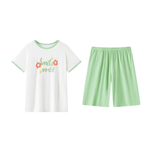 deesha笛莎女童睡衣短袖中大童凉感夏季薄款冰丝家居服