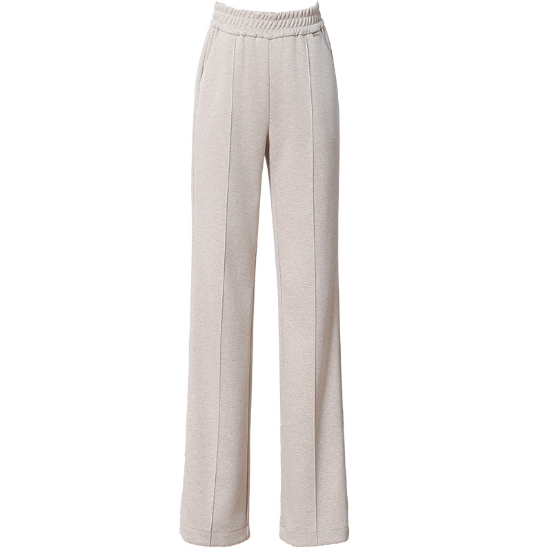 窄版直筒裤女高腰毛呢裤女秋冬