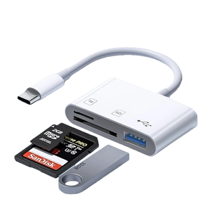 手机读卡器内存卡OTG三合一多功能适用苹果华为oppo小米vivo连接U盘SD/TF卡下载歌曲视频照片typec然臣转换器