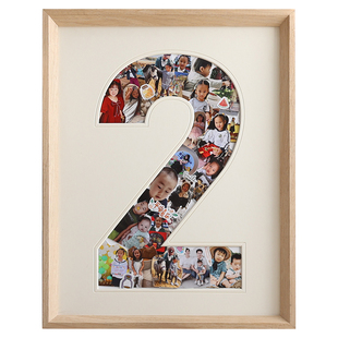 周年纪念相框diy定制儿童一周岁数字画框架加打印照片挂墙高级感