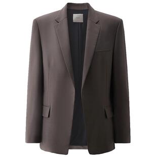 OCHIRLY欧时力  澳进口羊毛精纺呢西装外套女上衣秋冬尖货