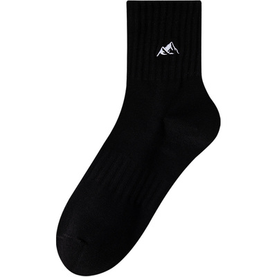 诸暨袜子男款中筒袜白色棉袜冬天长袜纯色棉底加厚秋冬款运动男袜