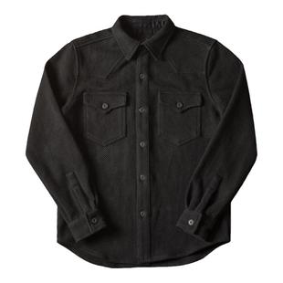 重磅美式复古衬衫修身长袖口袋纯棉刺子剑道阿美咔叽工装衬衣外套